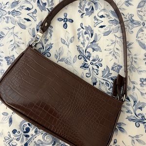 Brown Faux Leather Purse